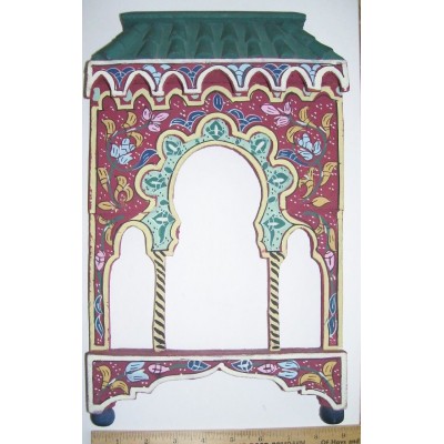  Hand Painted Wood Arabesque*Facade Trefoil Arches Frame Display Shadow Box   232760856747